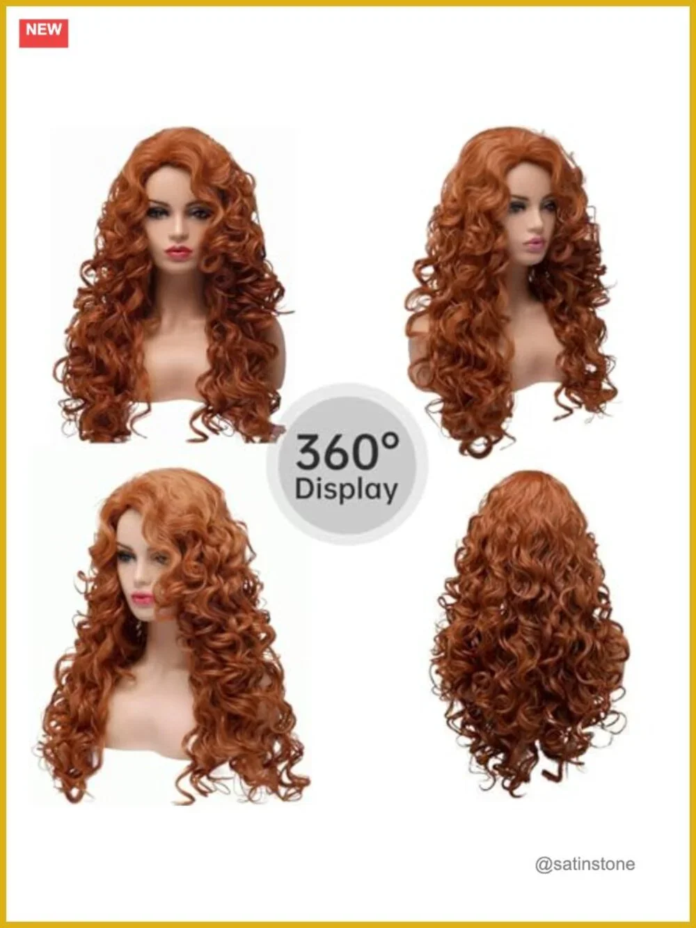 Long Curly Wavy Full Head Wig Heat Resistant Costume Party Wig